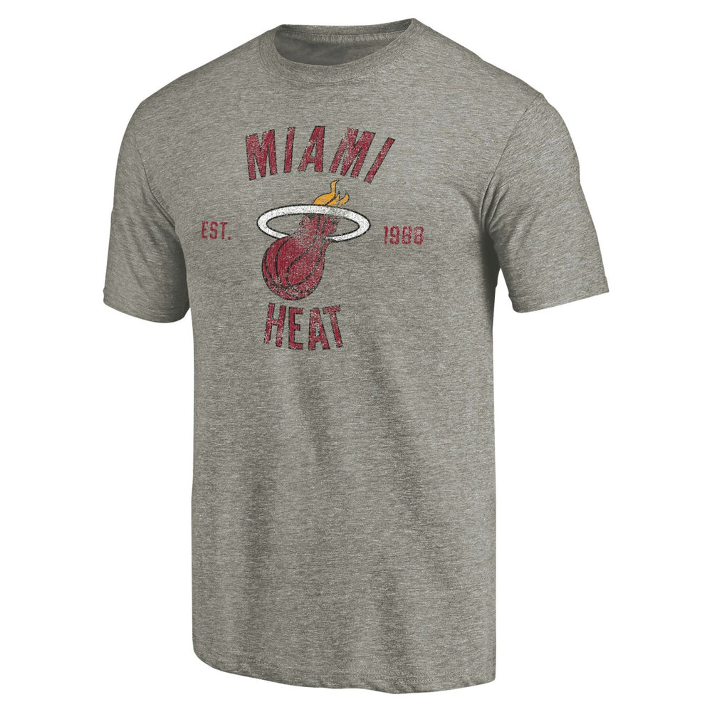 Gray Miami Heat Team Heritage Tri-Blend T-Shirt | NBA