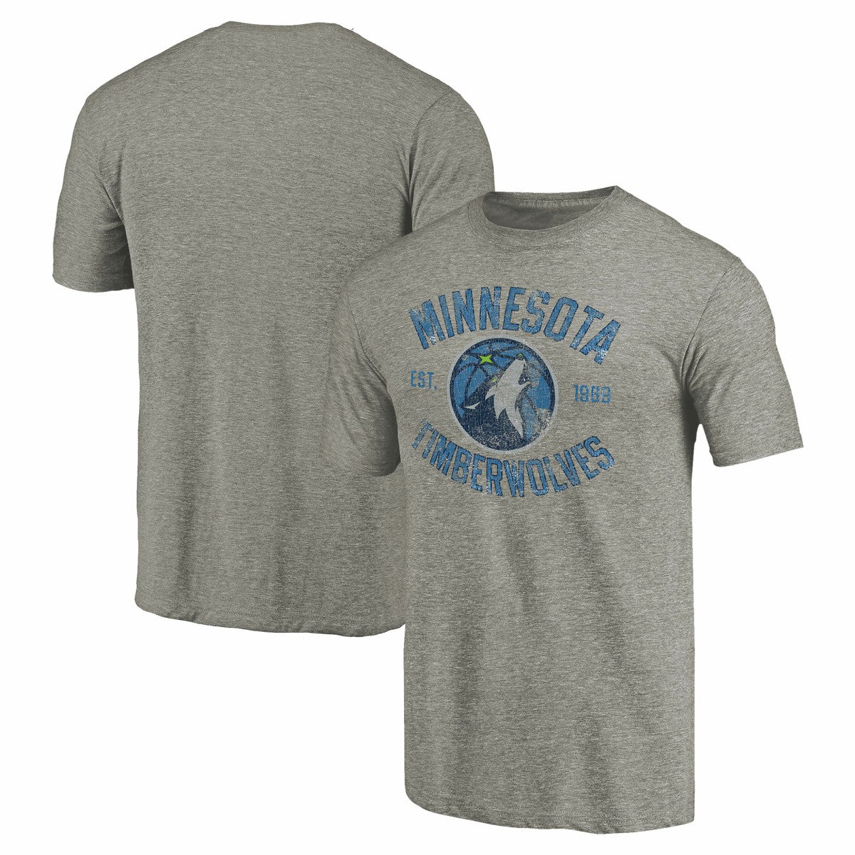 Gray Minnesota Timberwolves Team Heritage Tri-Blend T-Shirt | NBA