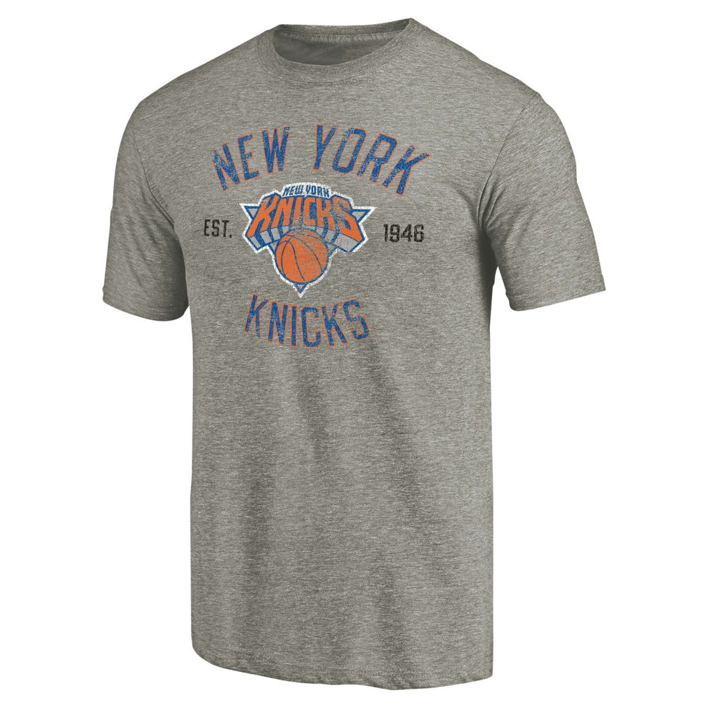Gray New York Knicks Team Heritage Tri-Blend T-Shirt | NBA
