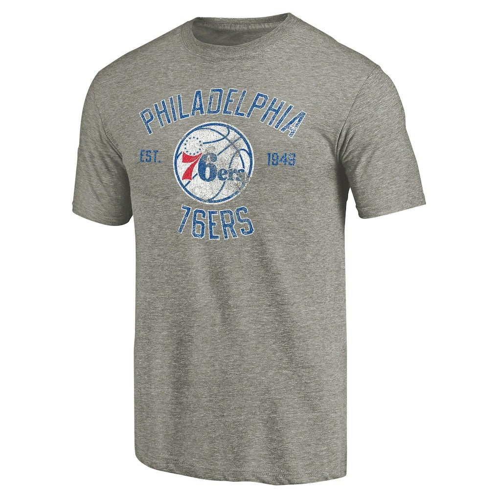 Gray Philadelphia 76ers Team Heritage Tri-Blend T-Shirt | NBA