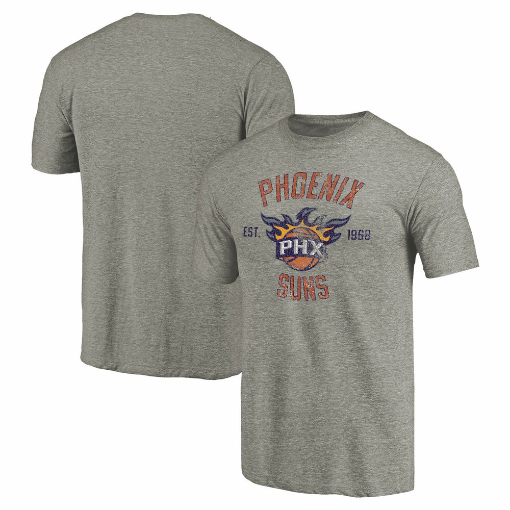 Gray Phoenix Suns Team Heritage Tri-Blend T-Shirt | NBA