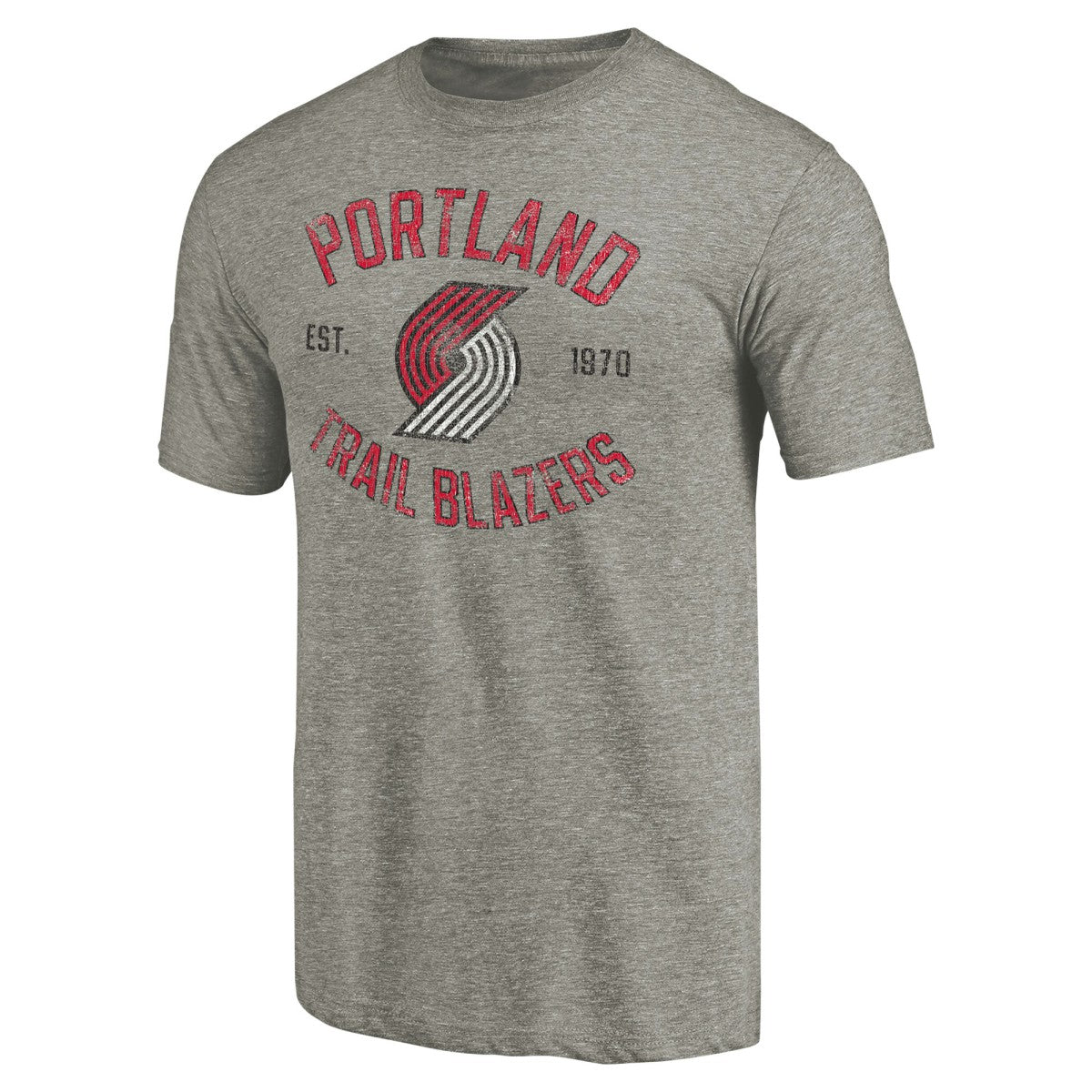 Gray Portland Trail Blazers Team Heritage Tri-Blend T-Shirt | NBA