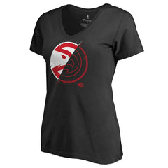 Black Atlanta Hawks Women's X-Ray Slim Fit V-Neck T-Shirt | NBA
