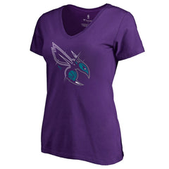 Purple Charlotte Hornets Women's X-Ray Slim Fit V-Neck T-Shirt | NBA