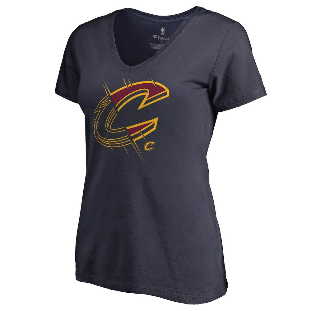 Navy Cleveland Cavaliers Women's X-Ray Slim Fit V-Neck T-Shirt sale | NBA
