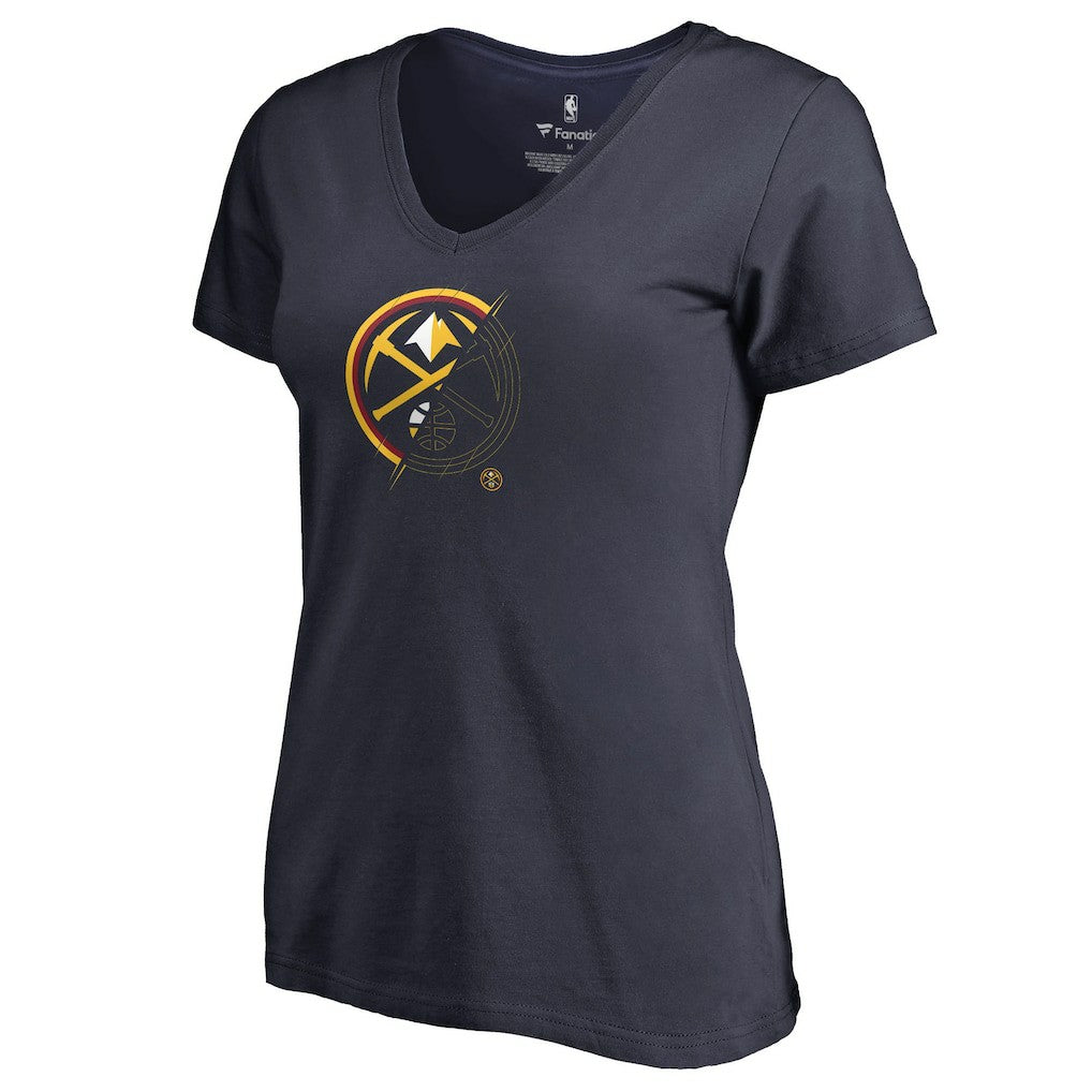 Navy Denver Nuggets Women's X-Ray Slim Fit V-Neck T-Shirt sale | NBA