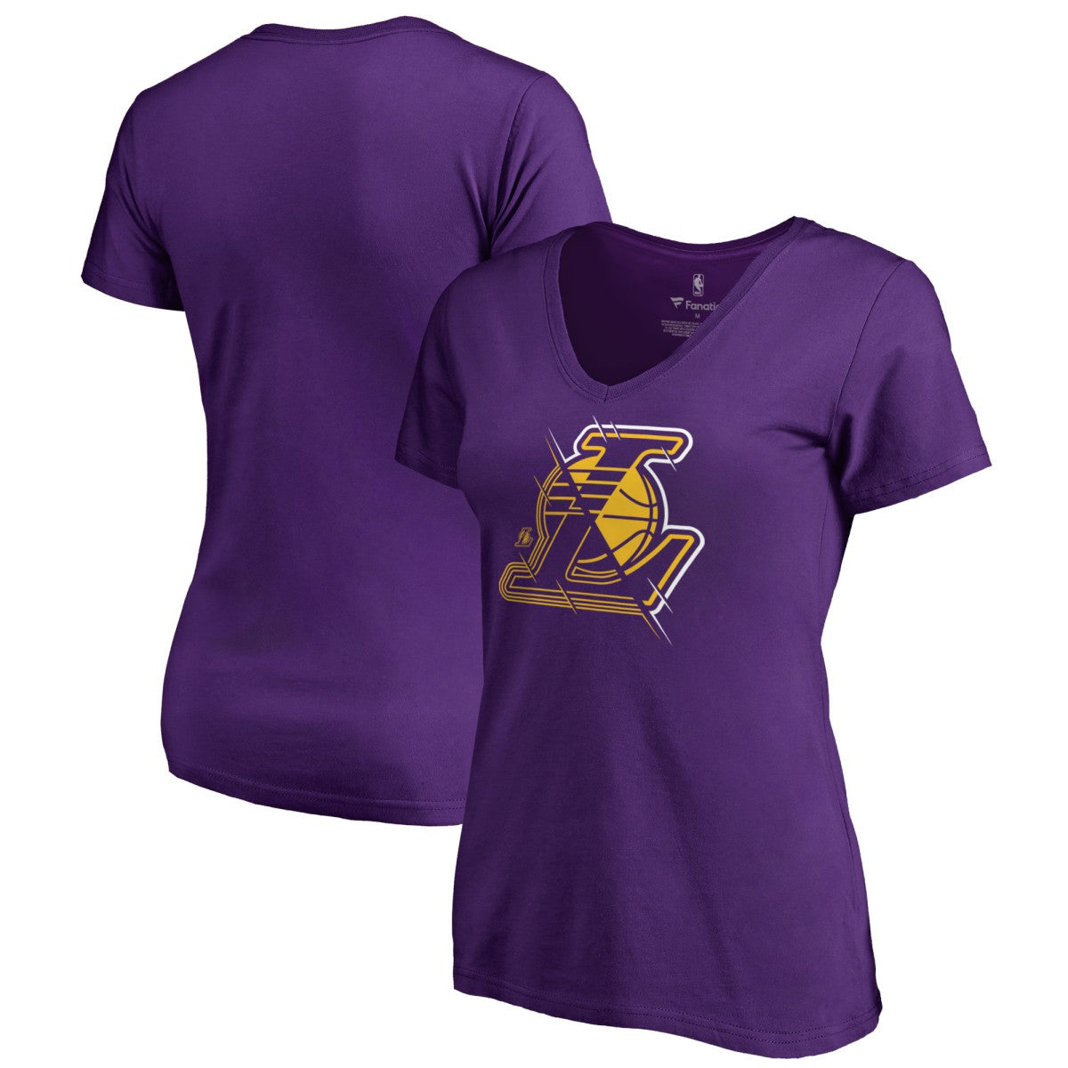 Purple Los Angeles Lakers Women's X-Ray Slim Fit V-Neck T-Shirt | NBA