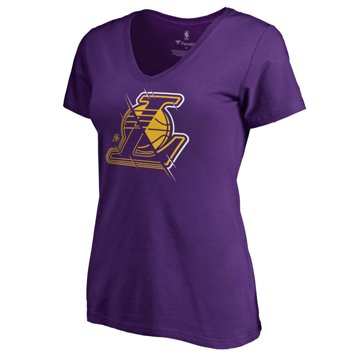 Purple Los Angeles Lakers Women's X-Ray Slim Fit V-Neck T-Shirt | NBA