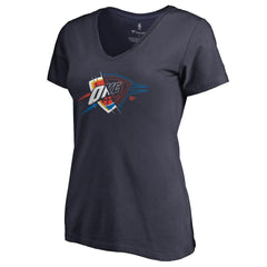 Navy Oklahoma City Thunder Women's X-Ray Slim Fit V-Neck T-Shirt | NBA