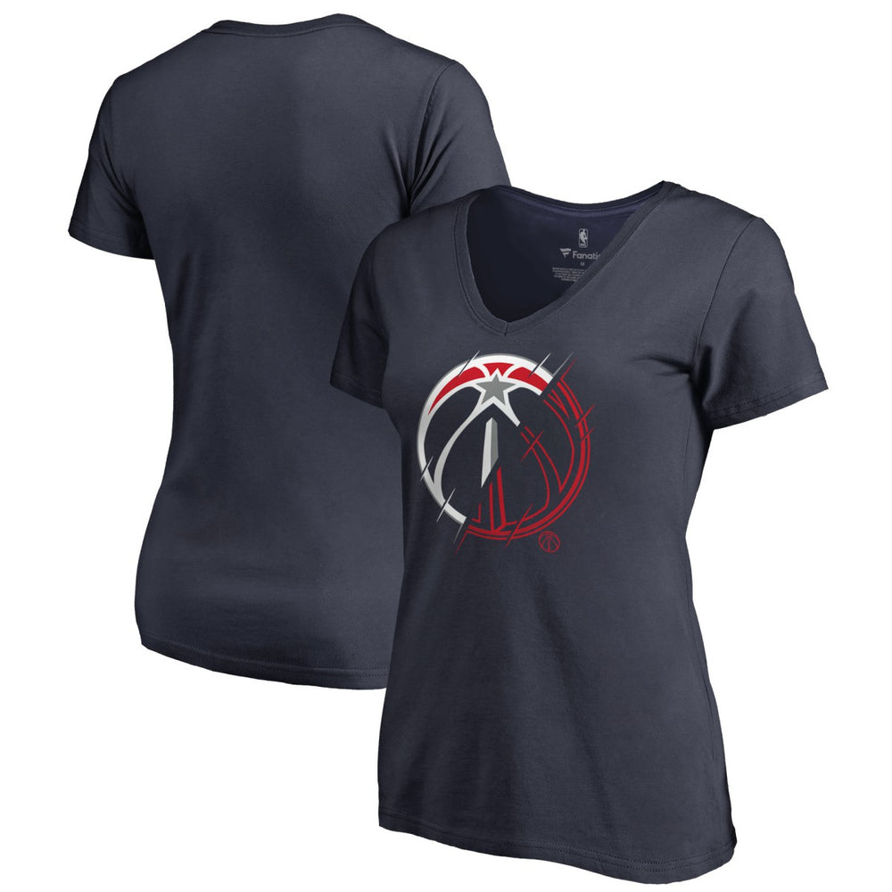 Navy Washington Wizards Women's X-Ray Slim Fit V-Neck T-Shirt | NBA