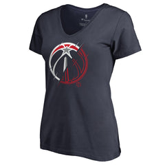 Navy Washington Wizards Women's X-Ray Slim Fit V-Neck T-Shirt | NBA