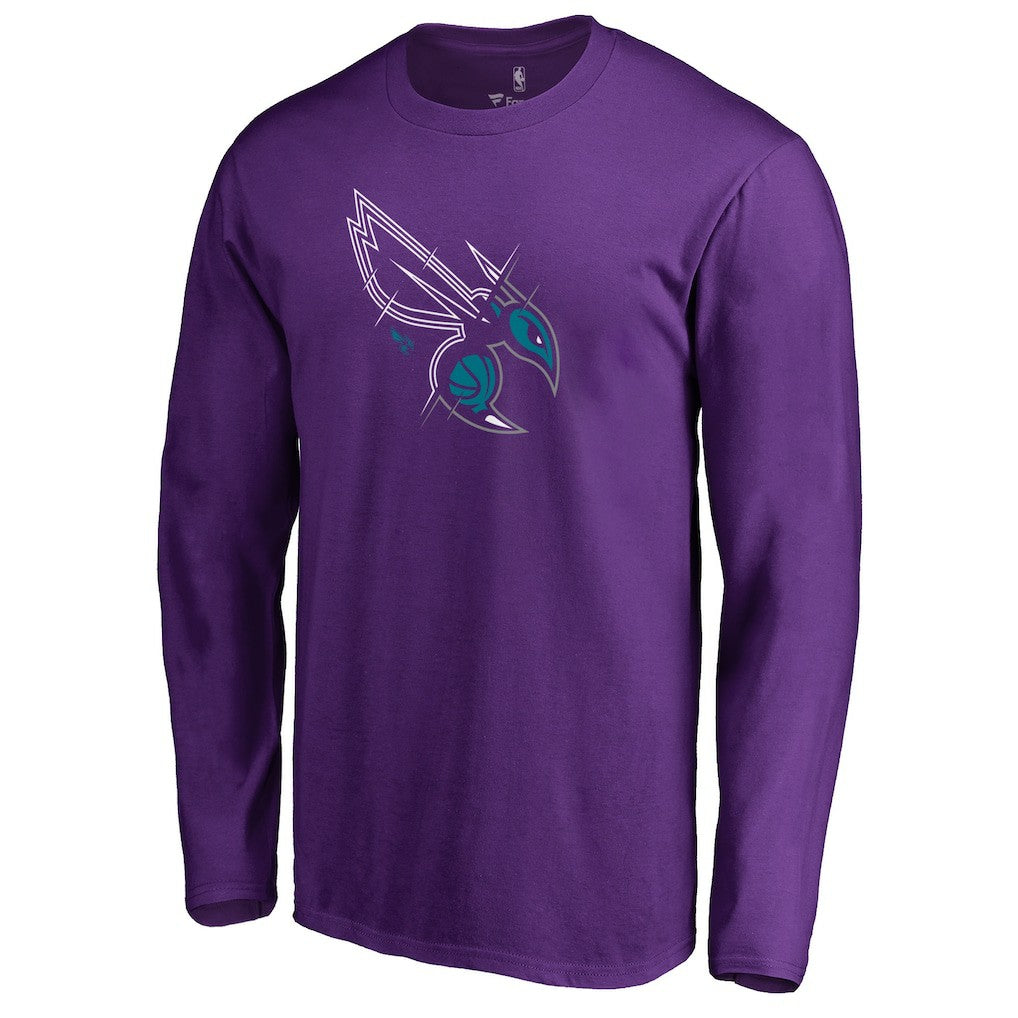Purple Charlotte Hornets X-Ray Long Sleeve T-Shirt | NBA