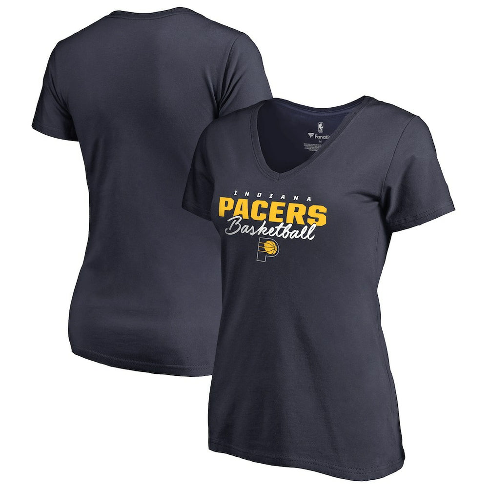 Navy Indiana Pacers Women's Script Assist V-Neck T-Shirt | NBA