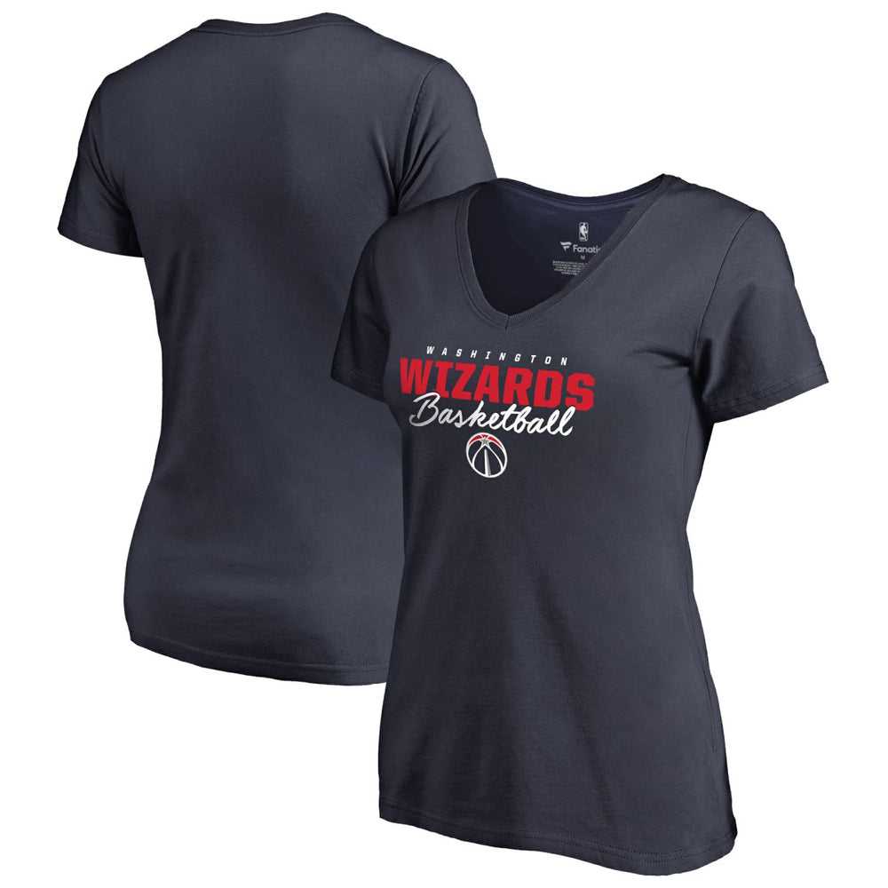 Navy Washington Wizards Women's Script Assist V-Neck T-Shirt | NBA