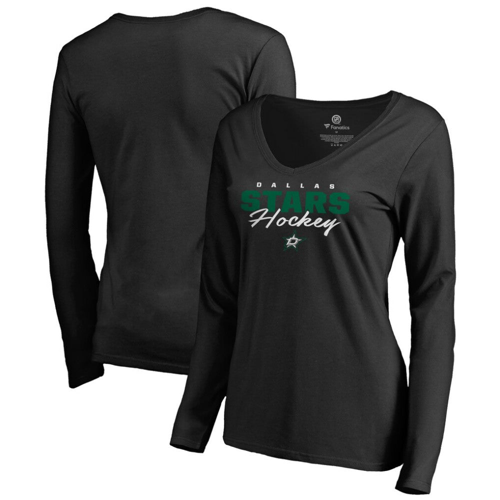 Dallas Stars Women's Iconic Collection Script Assist Long Sleeve V-Neck T-Shirt -  NHL T-shirts