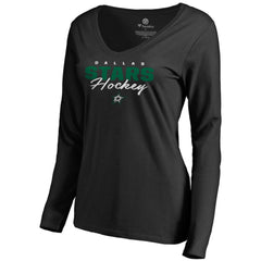 Dallas Stars Women's Iconic Collection Script Assist Long Sleeve V-Neck T-Shirt -  NHL T-shirts