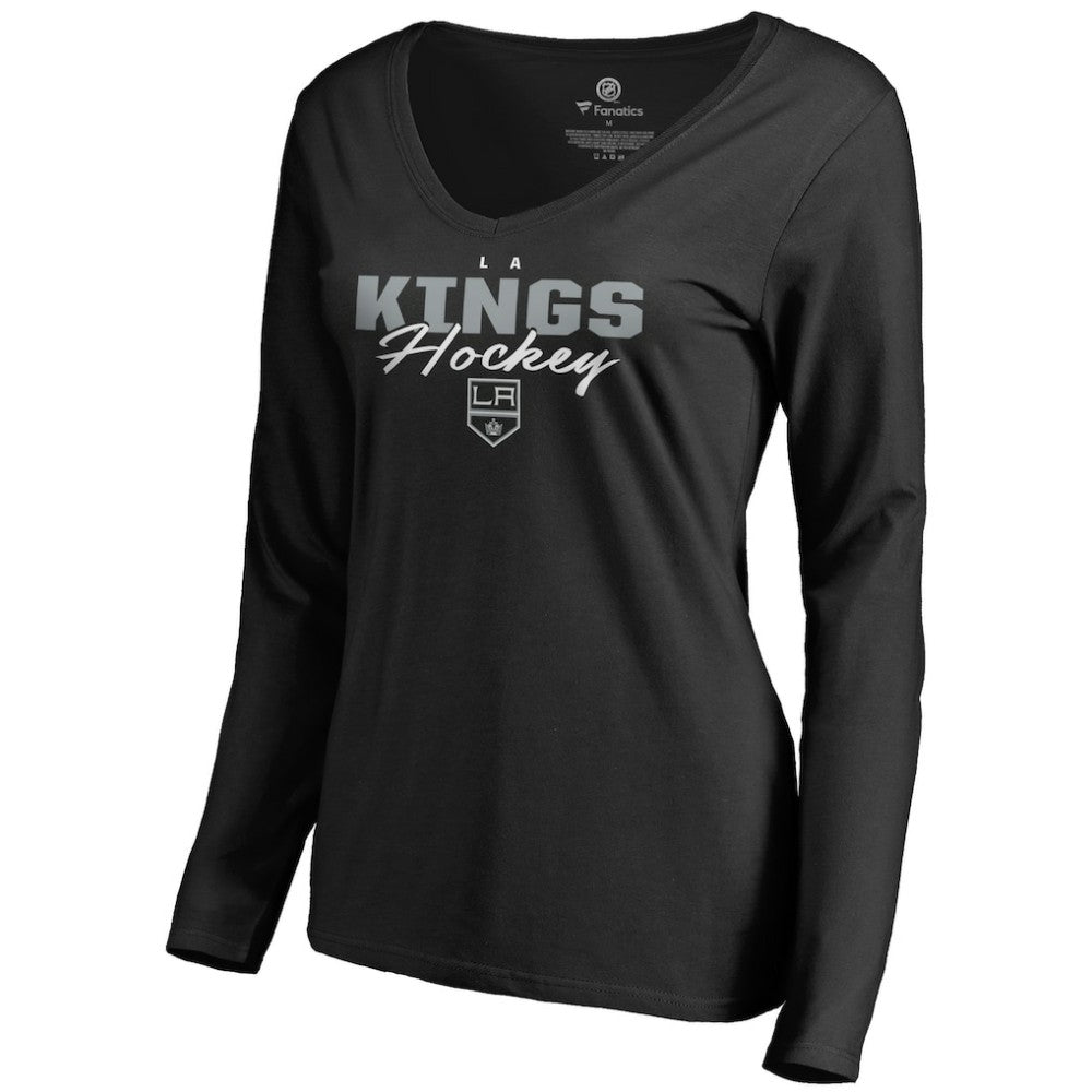 Los Angeles Kings Women's Iconic Collection Script Assist Long Sleeve V-Neck T-Shirt -  NHL T-shirts