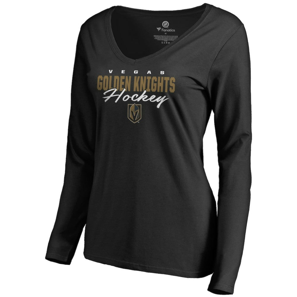 Vegas Golden Knights Women's Iconic Collection Script Assist Long Sleeve V-Neck T-Shirt -  NHL T-shirts