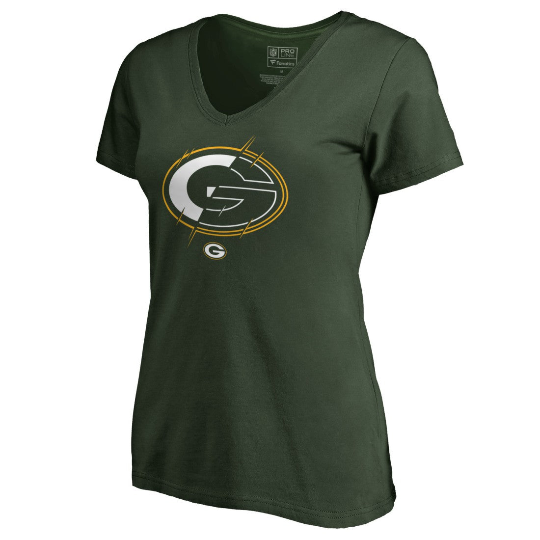 Green Bay Packers Women's X-Ray Slim Fit V-Neck T-Shirt | NFL Discount