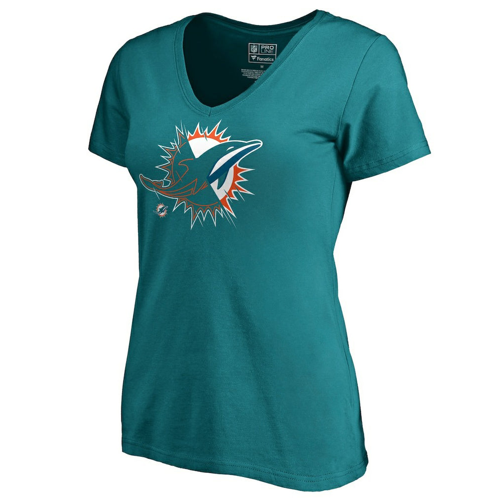 Miami Dolphins Women's X-Ray Slim Fit V-Neck T-Shirt | NFL Hot