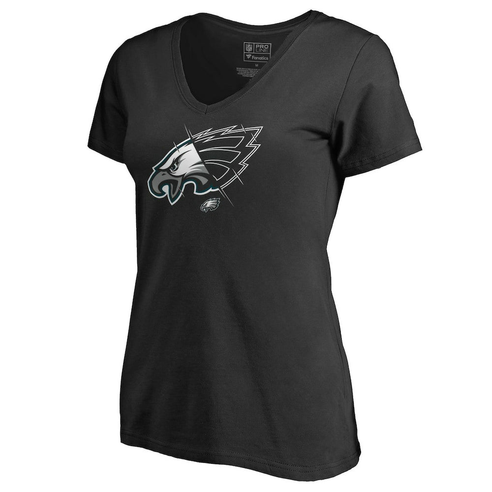 Philadelphia Eagles Women's X-Ray Slim Fit V-Neck T-Shirt | NFL Discount