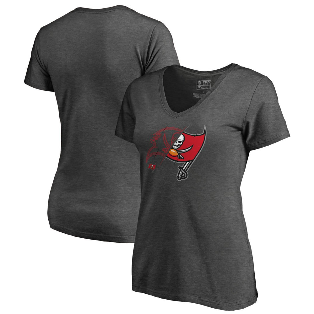 Tampa Bay Buccaneers Women's X-Ray Slim Fit V-Neck T-Shirt | NFL New
