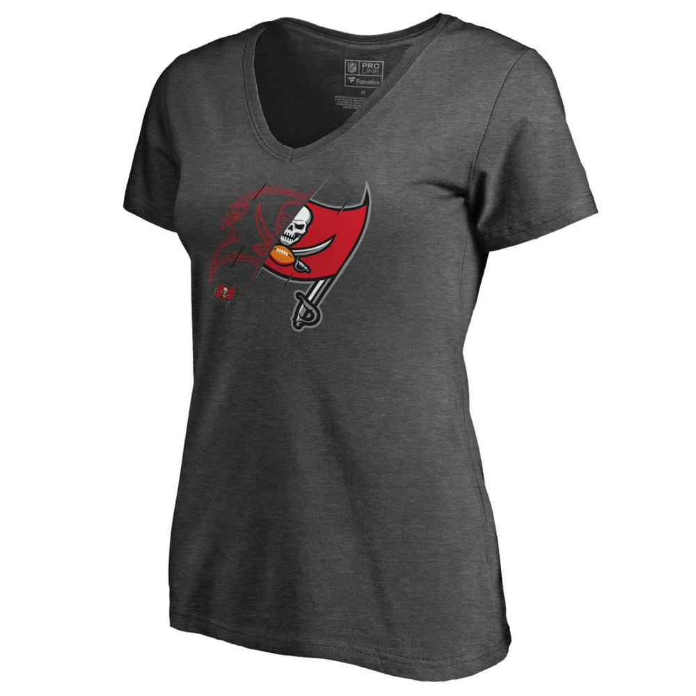 Tampa Bay Buccaneers Women's X-Ray Slim Fit V-Neck T-Shirt | NFL New