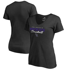 Colorado Rockies Women's Script Assist V-Neck T-Shirt - MLB T-shirts