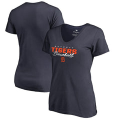Detroit Tigers Women's Script Assist V-Neck T-Shirt - MLB T-shirts