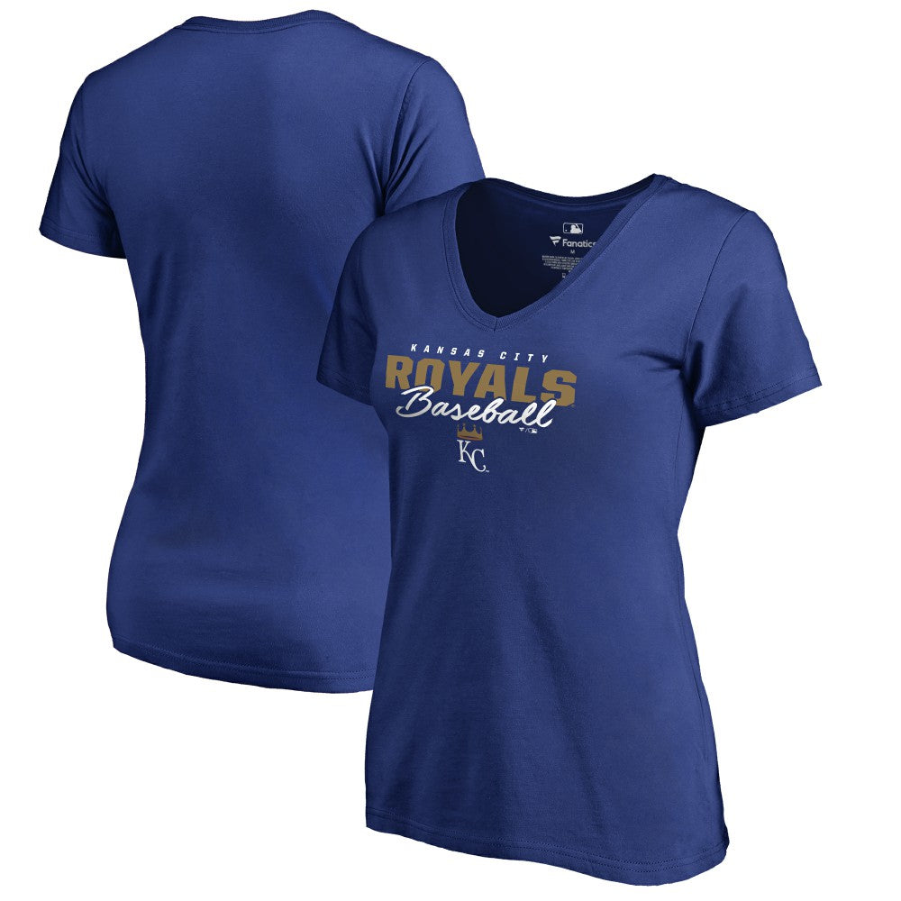 Kansas City Royals Women's Script Assist V-Neck T-Shirt - MLB T-shirts