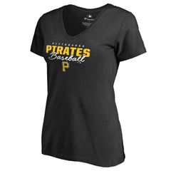 Pittsburgh Pirates Women's Script Assist V-Neck T-Shirt - MLB T-shirts