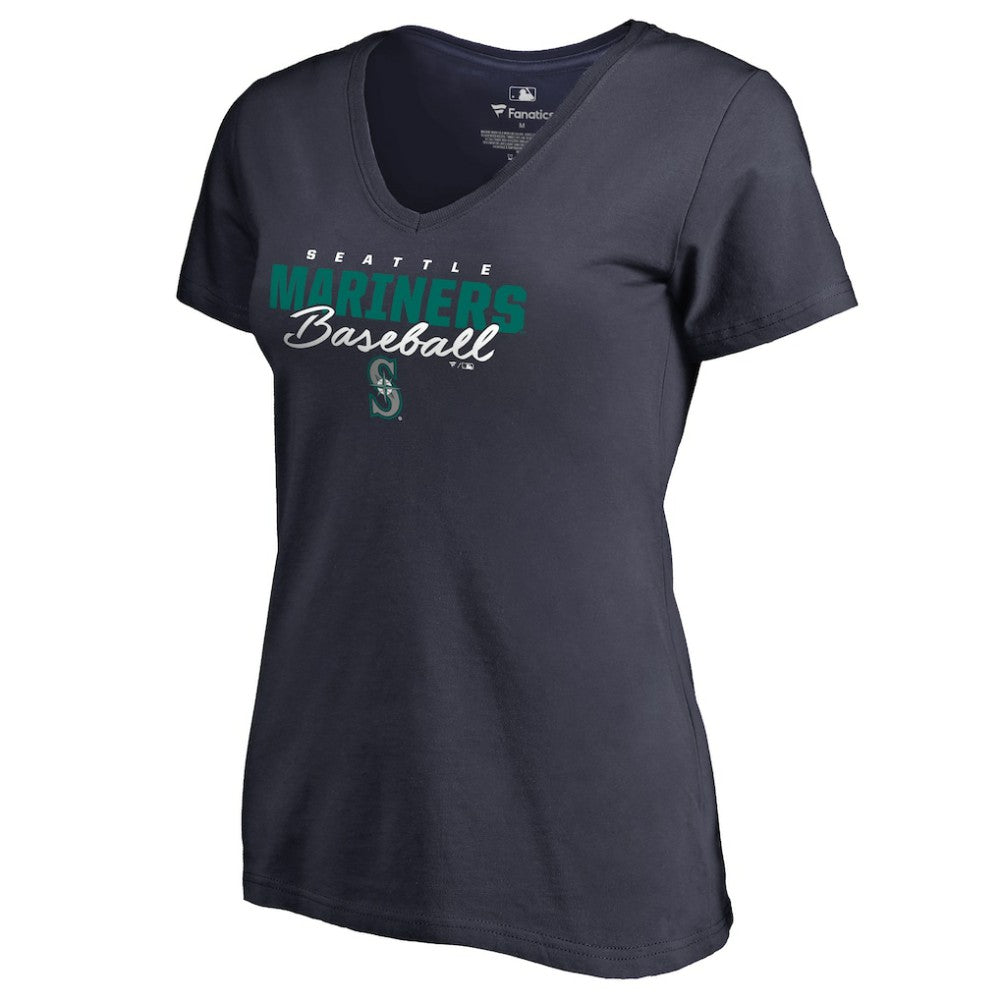 Seattle Mariners Women's Script Assist V-Neck T-Shirt - MLB T-shirts