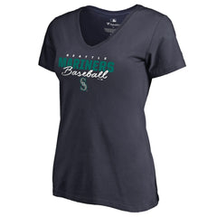 Seattle Mariners Women's Script Assist V-Neck T-Shirt - MLB T-shirts