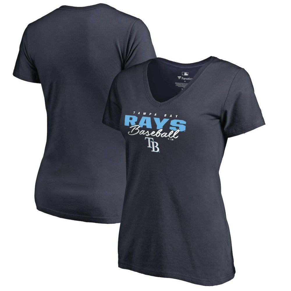 Tampa Bay Rays Women's Script Assist V-Neck T-Shirt - MLB T-shirts