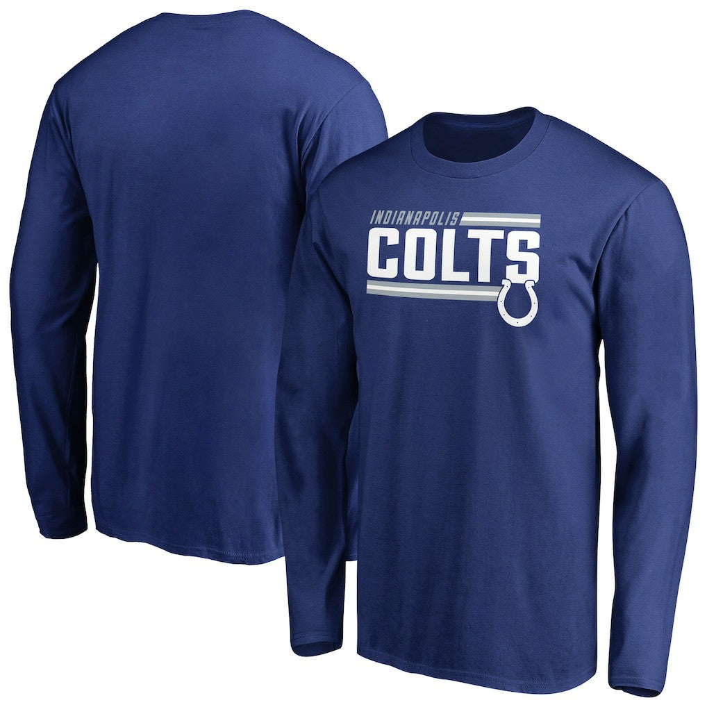 Indianapolis Colts Iconic Collection On Side Stripe Long Sleeve T-Shirt | NFL Outlet