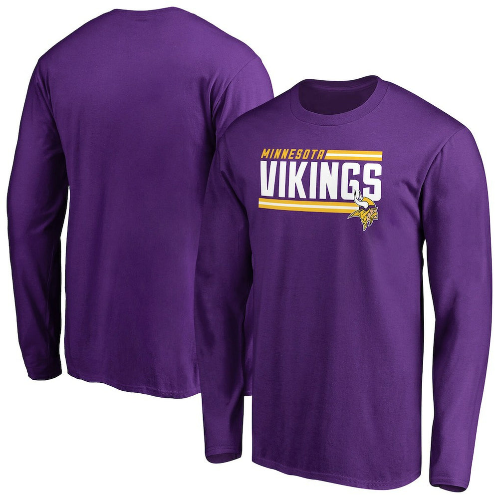 Minnesota Vikings Iconic Collection On Side Stripe Long Sleeve T-Shirt | NFL Hot