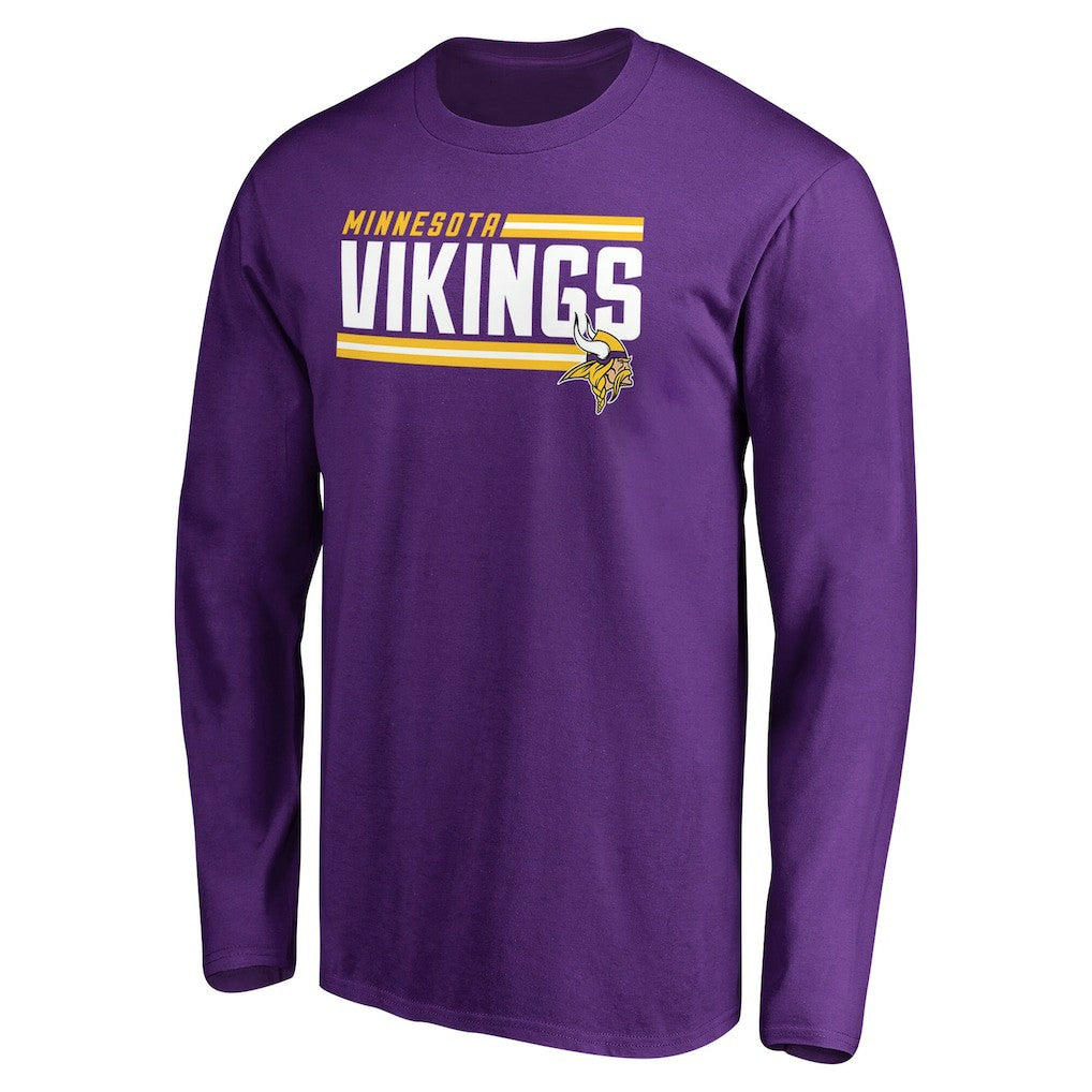 Minnesota Vikings Iconic Collection On Side Stripe Long Sleeve T-Shirt | NFL Hot