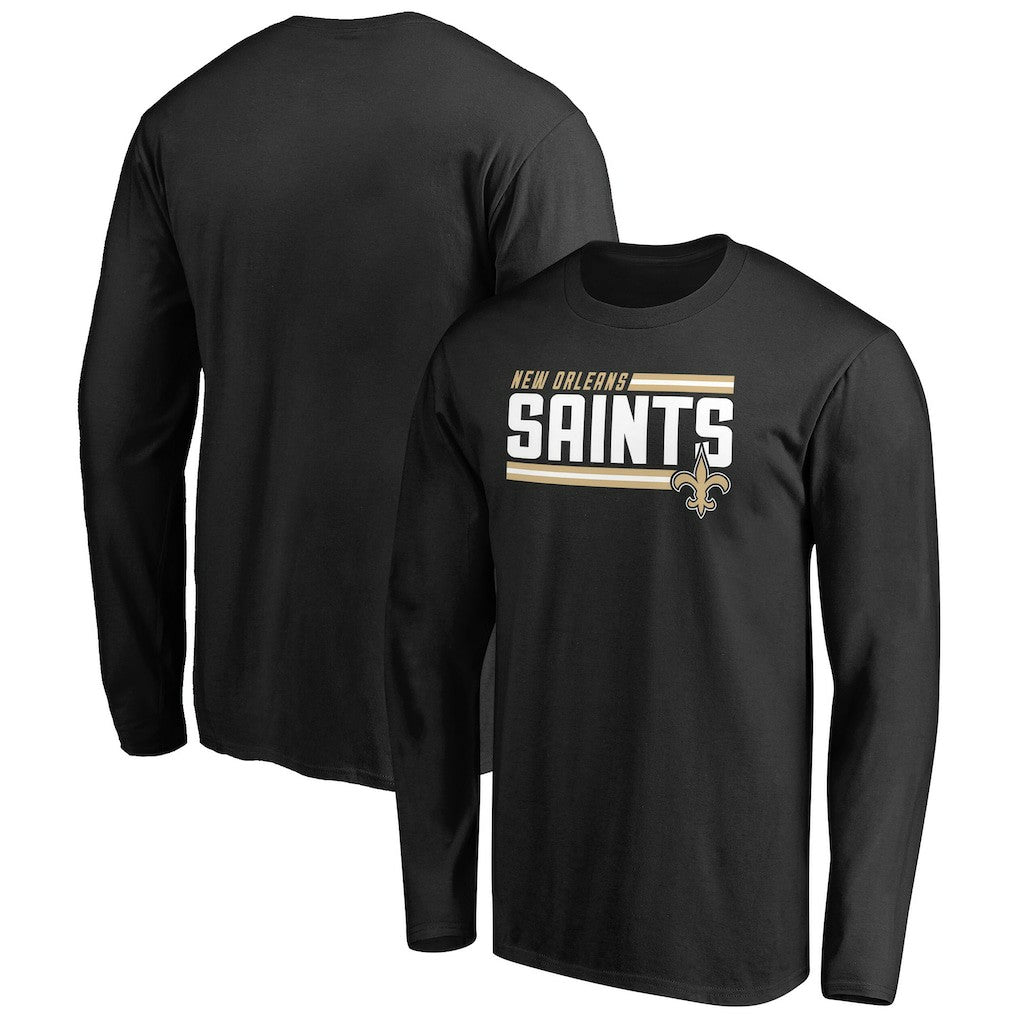 New Orleans Saints Iconic Collection On Side Stripe Long Sleeve T-Shirt | NFL Discount