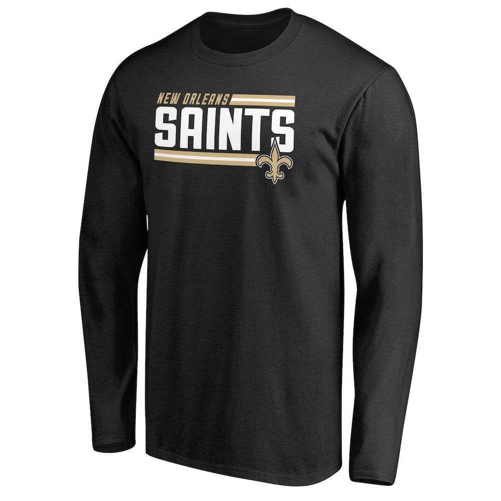 New Orleans Saints Iconic Collection On Side Stripe Long Sleeve T-Shirt | NFL Discount
