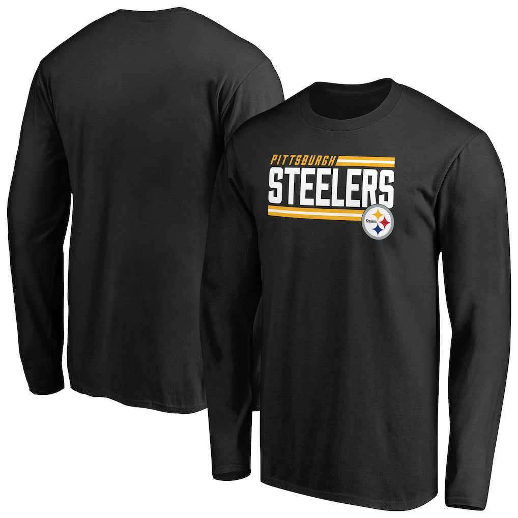 Pittsburgh Steelers Iconic Collection On Side Stripe Long Sleeve T-Shirt | NFL Sale
