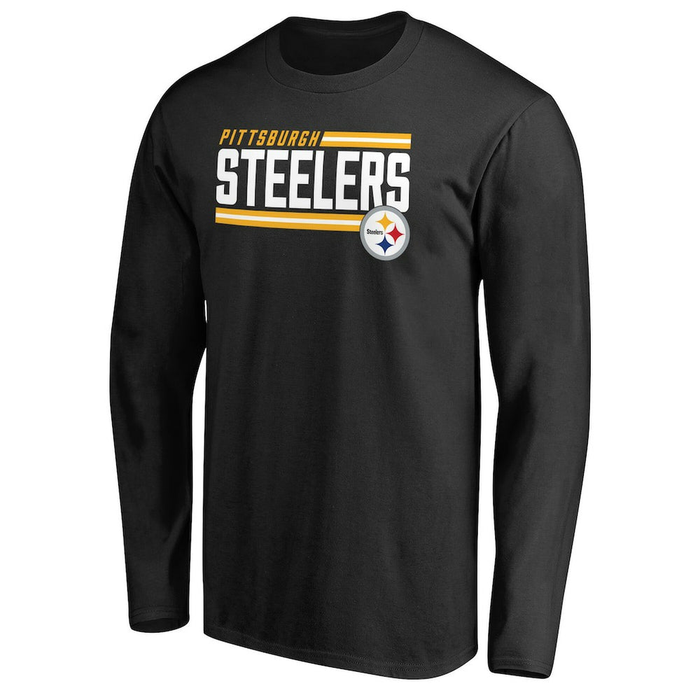 Pittsburgh Steelers Iconic Collection On Side Stripe Long Sleeve T-Shirt | NFL Sale