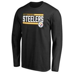 Pittsburgh Steelers Iconic Collection On Side Stripe Long Sleeve T-Shirt | NFL Sale