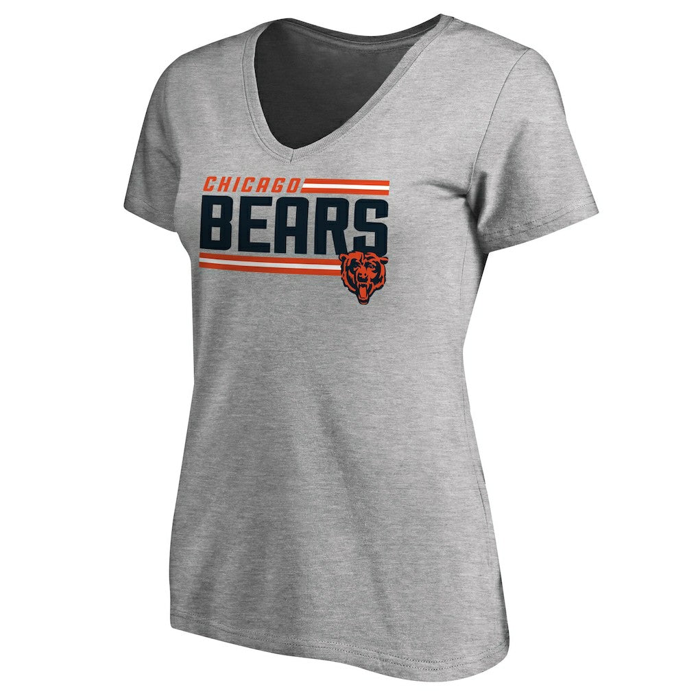 Chicago Bears Women's Iconic Collection On Side Stripe V-Neck T-Shirt | NFL US