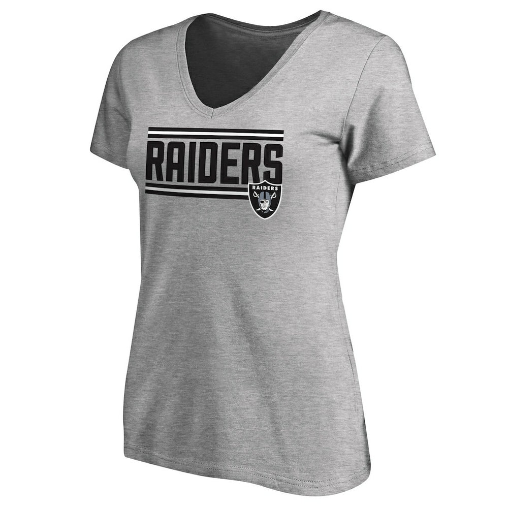 Las Vegas Raiders Women's Iconic Collection On Side Stripe V-Neck T-Shirt | NFL Online