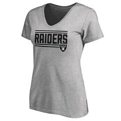Las Vegas Raiders Women's Iconic Collection On Side Stripe V-Neck T-Shirt | NFL Online