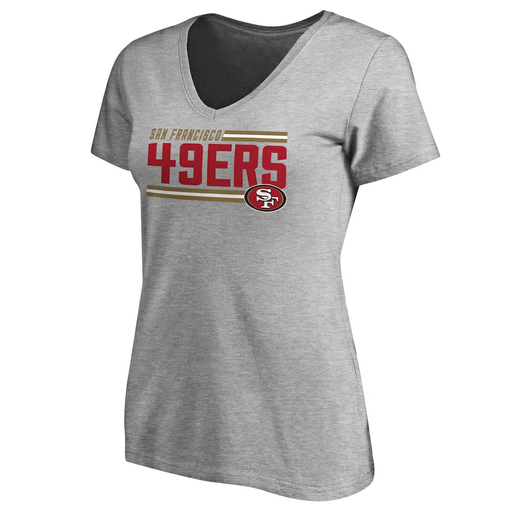 San Francisco 49ers Women's Iconic Collection On Side Stripe V-Neck T-Shirt | NFL Hot
