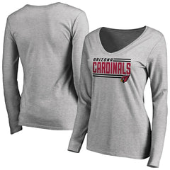 Arizona Cardinals Women's Iconic Collection On Side Stripe Long Sleeve V-Neck T-Shirt | NFL Sale
