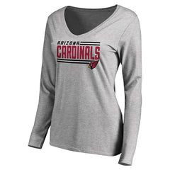 Arizona Cardinals Women's Iconic Collection On Side Stripe Long Sleeve V-Neck T-Shirt | NFL Sale