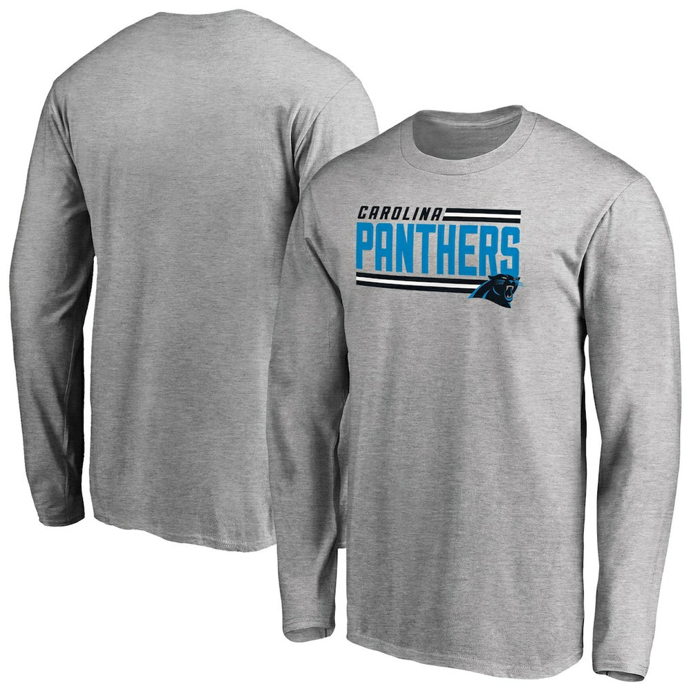 Carolina Panthers Iconic Collection On Side Stripe Long Sleeve T-Shirt | NFL Discount