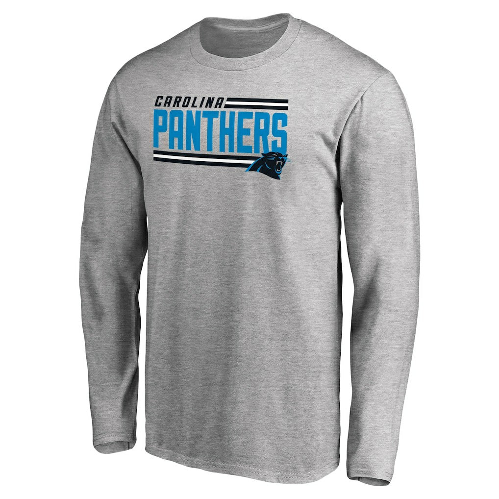 Carolina Panthers Iconic Collection On Side Stripe Long Sleeve T-Shirt | NFL Discount